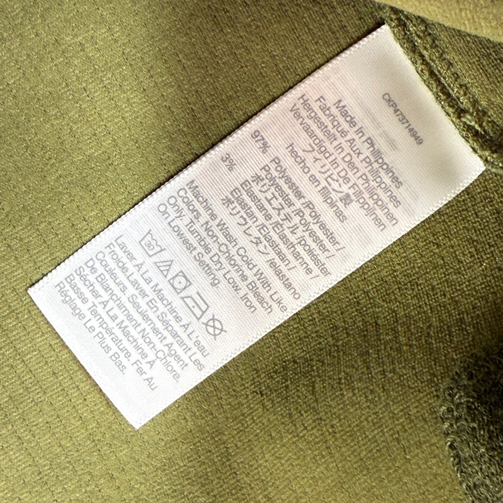 Madewell Womens Top Olive‎ Green Square Neck Long Sleeve Textured Blouse Small - Picture 5 of 9